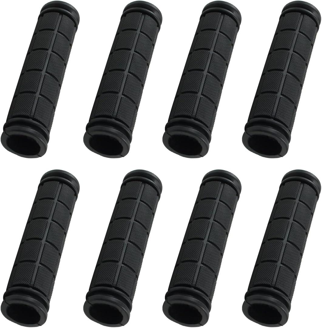 8Pcs Bike Handlebar Grips, Black Bike Handle Grips for Kids, Non Slip Rubber Bicycle Handlebar Grips, Replacement Bicycle Grips