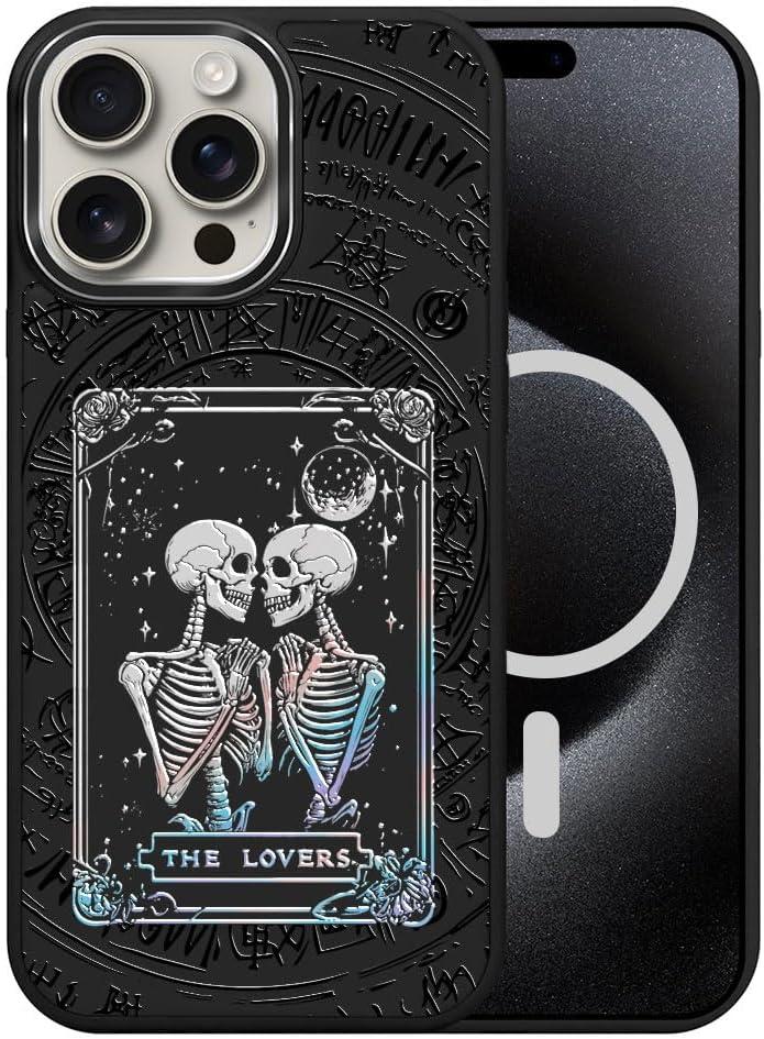 DAIZAG Case for iPhone 16 Pro Max, [Durable Shockproof Protective Magnetic Cover] [Compatible with MagSafe],The Lovers Moon Sun  Card Colorful