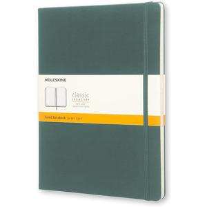 Moleskine Classic Notebook, Hard Cover, XL (7.5" x 9.5") Ruled/Lined, Forest Green, 192 Pages