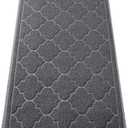 LuxStep Door Mat Large 17" x 30" Indoor Outdoor Doormat, Non-Slip Low-Profile Design Floor Mat, Durable Trap Dirt and Dust Front Door Welcome Mat for Entryway, Patio, Garage, High Traffic Areas, Grey (2'6" x 1'5" (Rectangular))