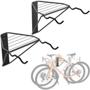 WALMANN Wall Mounted Horizontal Bike Rack, Foldable Space Saving Bicycle Storage for 4 Bikes, Indoor Bike Storage for Garage
