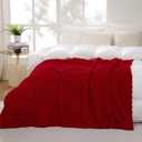Red Throw Blanket 50"60" inches Gifts for Mom Fuzzy 3D Jacquard Decorative Flannel Fleece Super Soft Plush Cozy Blanket for Couch Sofa Chair Lightweight