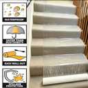 YADI Carpet Protection Film Adhesive, 24" x 100' Clear Plastic Covering Floor Protector for Carpet, Stair Carpet Protective Film Roll for Painting, Renovation, Pets, Moving
