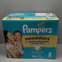 Pampers Swaddlers Diapers, Size 3 (13-26 lbs), 136 Count, Absorbent, Keeps Baby Dry and Comfortable, Skin Safe Disposable Baby Diaper 