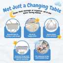 Diaper Changing Table Portable with Wheels Foldable Diaper Station Organizer & Storage Rack Newborn and Baby (Light Grey)