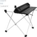 Grope Portable Camping Table with Aluminum Table Top, Folding Beach Table Easy to Carry, Prefect for Outdoor, Picnic, BBQ, Cooking, Festival, Beach, Home Use (Black-M)