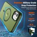 SUPFINE Magnetic for iPhone 12 Mini Case & iPhone 13 Mini Case (Compatible with MagSafe) (Military Grade Drop Protection) Slim Translucent Matte Shockproof Phone Cover,Cangling Green