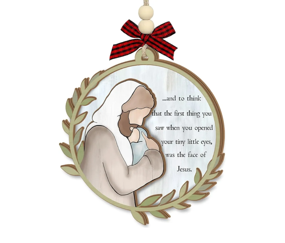Miscarriage Christmas Ornament 2025 – Angel Baby Remembrance Gift for Mothers, Parents, Sympathy Memorial Ornament for Loss of Child or Infant – Be with Jesus Wooden Condolence Ornament Hanging Decor