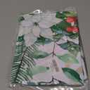 AYTTBIS Christmas Green Leaves Swag Curtain Valance for Windows,Poinsettia Flower Balls Window Treatments Short Swag Topper for Kitchen Windows Bathroom Bedroom,28 x 36 Inch, 1 Pair