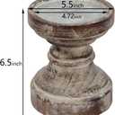 SOFE Decorative Pillar Candle Holder, Rustic Wood Candle Holders for Table Centerpiece, Handmade Farmhouse Candle Holders, Antique Wooden Candlestick Holders Gift for Wedding, Party, Home