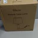 Hikczc Vintage Table Lamp for Living Room Bedroom, 18.5" Farmhouse Bedside Lamps Nightstand Lamp Set of 2, Table Lamps with Oatmeal Linen Lamp Shades, 2 LED Bulbs Included, Black