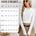 Riyiper 3 Pack Women's Ribbed Crop Tops, Long Sleeve Layer Tight Slim Fit Shirts Basic Crew Neck Tops Fall Y2k Clothes (XL)