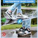 10 Pairs Shoe Covers Waterproof Rain Boot Covers for Women & Men, Plastic Disposable Shoe Protectors with Non-Slip Soles, Slip-On Outdoor Overshoes for Wet Weather, Commuting, Dog Walking (Clear)
