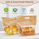 Plastic Bread Bags for Homemade Bread, Freezable Seal Tight Cellophane Bags for Loaves, SourdoughBagels (50 Packs) Orange, Large, Medium, Small