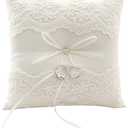 Ring Bearer Pillow, Ivory Wedding Ring Pillow,Ring Bearer Cushion 8.26 Inch For Wedding Party