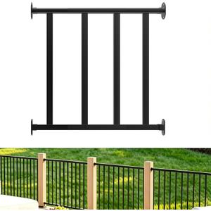 Metty metal orch and Deck Railing Kit, Aluminum Railing Kit, Finish Railing System for Outdoor Decks, Porches & Balconies (Black-1pack, 2Ft)