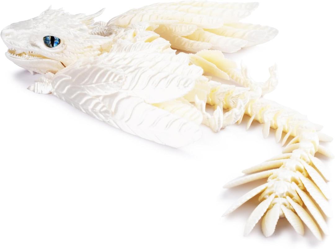 Feathered Wyvern Dragon, 3D Printed Dragon, Articulated Dragon, Fidget Dragon, 3D Printed Toys, Desktop Pet (Frostscale)