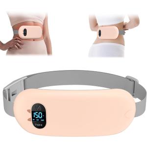 Portable Heating Pad for Cramps, Upgrade Cordless Electric Period Fast Heating Pad for Back Pain Relief Menstrual Belt 6 Heat 6 Massage Modes Gifts for Women Girls Her Girlfriend Champagne