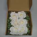 Ivory Rose Boutonniere for Men Wedding Set of 6 Groom Groomsmen Best Man Artificial Flowers Boutonniere for Wedding Ceremony Anniversary Prom Flowers Formal Dinner Party (6, White, Middle)