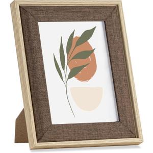 5x7 Picture Frame - 5 x 7 Photo Frame - 5 by 7 Picture Frame with Tempered Glass - Boho Picture Frames Wall Tabletop Display Horizontally or Vertically - Rustic Brown (5x7, 1P)