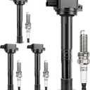 UF602 Ignition Coil & 97390 Double Iridium Spark Plug for 2.4L Honda 08-12 Accord,10-14 CR-V,12-15 Civic,12-15 Crosstour/13-15 Acura ILX Relapces# 5C1719,C1662,30520-R40-007