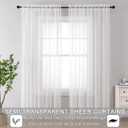 SMILE WEAVER White Sheer Curtains for Living Room 54 inch Length,Privacy & Light Filtering Semi Sheer Curtain,Lightweight Voile Transparent Window Drapes for Bedroom/Kitchen,Set of 2 Panels