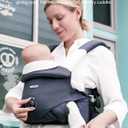 bonoch Baby Carrier Newborn to Toddler - EaseFit Adjust Knob for Baby Hip Healthy Develop, Ergonomic Cotton Infant Carrier Sling, Dual Lock Belt, Storage Bottle Pocket, 3 Bibs, 10-44lbs, Shower Gifts, Deep Gray