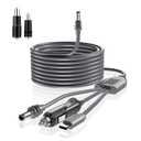 3 in 1 Starlink Mini Cable 10FT/ 3M,18AWG Car Charging Cable for Jackery Portable Power Station Explorer 880 550 500 300 290 240, 12-24V Cigarette Lighter Plug for Starlink Mini Accessories