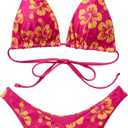 SUUKSESS Women Halter String Two Piece Bikini Sets Reversible Thong Swimsuit (M)
