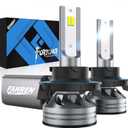 FAHREN H13/9008 LED Bulb, Ultra Brightness, Real 1:1 Size Canbus Ready Wireless Plug and Play, 6500K White Fog Light Bulbs, Cooling Fan, 70000H Lifespan, Pack of 2