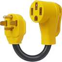 NEMA 14-30P to 14-50R EV Charger Adapter Cord， 30 AMP Dryer to 50 AMP EV/RV Conversion Adapter for Leave 2 Charging, Compatible with Tesla and RV Use