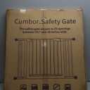 Cumbor 29.7-48" Baby Gate for Stairs, Mom's Choice Awards Winner-Dog Gates for Doorways, Auto Close Safety Pet Gate for Dogs Indoor, Easy Install Pressure Mounted Child Gate with Walk Thru Door, White