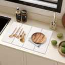 3 x Large Dish Drying Mat for Kitchen Counter,24"16"Fast Dry Pad Absorbent Countertop Mat, Heat-resistant Mat,Diatomaceous Earth Mats,White