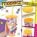Tellingyou 12 Pack Roller Skating Party Favors Plastic Cups with Lids and Straws 24 oz Reusable Tumblers Water Bottles for Roller Skating Party Supplies