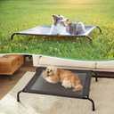 Cooling Elevated Dog Bed with Non-Slip Floor Protectors & Breathable Mesh, Raised Indoor & Outdoor Dog Cot Hammock, 41" L x 26" W x 8" Th, Medium, Grey