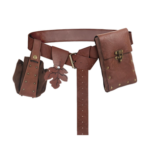 FunMular Renaissance Accessories Costume Women Belt Pouch Medieval Viking Potion Bottles Leather Belt Leaf Skirt Hikes