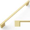 Amerdeco 10 Pack Brushed Gold Cabinet Pulls 7.5 Inch(192MM) Hole Centers Kitchen Cabinet Handles Cabinet Hardware Kitchen Handles for Cabinets Cupboard Handles Drawer Pulls ZH0060