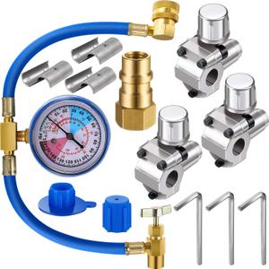 Mudder Bpv31 Piercing Valve 134a Kit R134a Refrigerant Charge Hose with Gauge, Hose Refrigerant Can Tap with Gauge R134a Can Connect to R12/r22 Port 1/2 and Universal Retrofit Valve with Dust Cap Mudder Bpv31 Piercing Valve 134a Kit R134a Refrigerant Charge Hose with Gauge, Hose Refrigerant Can Tap with Gauge R134a Can Connect to R12/r22 Port 1/2 and Universal Retrofit Valve with Dust Cap