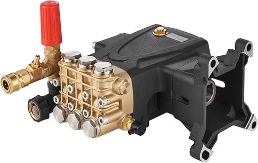 VEVOR Triplex Plunger Pressure Washer Pump Assembly, 1-inch Shaft, Horizontal Orientation, 4400 PSI & 4 GPM, Ideal for Effective Cleaning, Compatible with Simpson MorFlex 40224, 40225, 40226