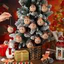 Sumind 12 Pcs Glass Christmas Gingerbread Ornaments 3D Gingerbread Face Decorations for Christmas Tree with Bow 2.36 Inch Glass Ball Hanging Decor for Xmas Indoor Outdoor Holiday Party Supplies