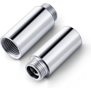 Amylove 2 Pcs Shower Head Extension Arm Stainless Steel Shower Pipe Extension 1/2pt Male to 1/2pt Female Thread Cast Pipe Fitting Coupler Adapter(2 Inch)