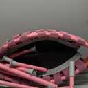 ZCMHAXJ Foldable Mini Trampoline, 40" Rebounder Trampoline for Adults & Kids, 450lbs Capacity with T-Shaped Adjustable Bar, Indoor Fitness Workout Exercise Equipment (Pink)