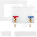 Premium Washing Machine Outlet Box with Center Drain, 1/2-Inch Pex Crimp x 3/4-Inch MHT Connection, Laundry Washer Valve Outlet Box with Clear Text Instructions