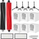 Q5 Max+ Accessories Replacement Parts Compatible with Roborock Q5 Max+, Q5 Pro+, Q8 Max+, Q5 DuoRoller+ Robot Vacuum Cleaners, Include Dual Roller Brush,4 Side Brush,2 Filters,6 Bags,2 Tools