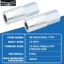 1/2 Air Hose Fittings Set, High Flow 2PCS I/M Industrial Type Coupler with 1/2 FNPT, 3PCS Plugs with 1/2 NPT, 5PCS Steel Air Compressor Accessories Quick Connect Fittings 300PSI