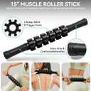 Krightlink 5-in-1 Foam Roller Set - Deep Tissue Muscle Recovery Kit with High Density Exercise Roller, Massage Ball, Resistance Band & Carry Bag for Physical Therapy & Pain Relief (Black)