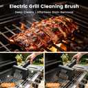 Electric Grill Brush BBQ Grill Cleaning Brush 450 RPM Stainless Steel Removable Head Type-C Rechargeable with LED Light Grill Cleaner Brush