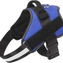 Dog Harness, No-Pull Reflective Dog Vest, Breathable Adjustable Pet Harness with Handle for Outdoor Walking - No More Pulling, Tugging or Choking (Blue, L)