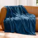 blunique Fleece Throw Blanket for Couch Plush Warm Blankets for Bed, Fuzzy Cozy Flannel Blanket Throw for Sofa, Travel Jacquard Pattern Blue 51x63 Inches