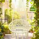 Goutime Hammock Swing Chair Macrame Boho Hanging Chairs (Large Beige)